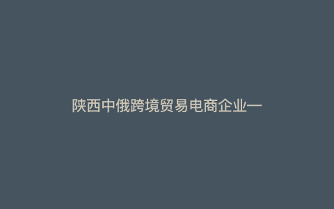陕西中俄跨境贸易电商企业—中俄跨境电商的发展前景) 陕西中俄跨境贸易电商企业—中俄跨境电商的发展前景)